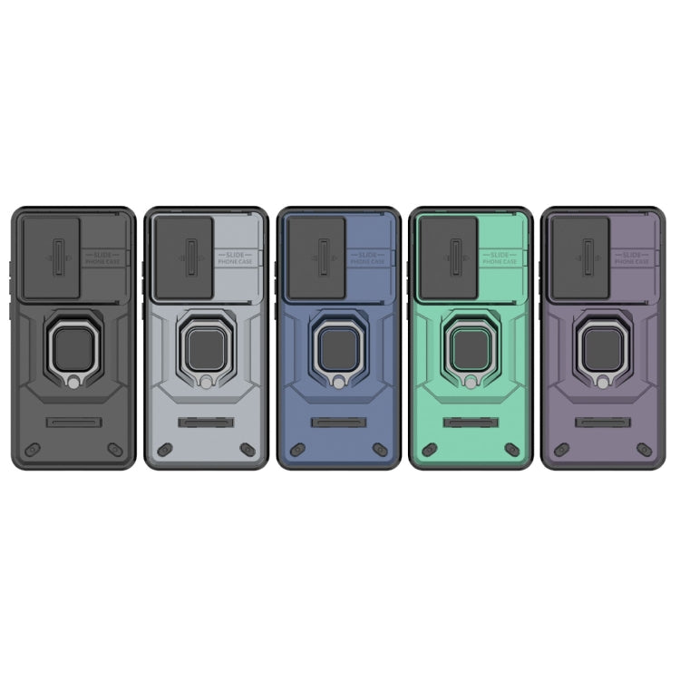 For OnePlus Nord CE3 5G Sliding Camshield TPU + PC Shockproof Phone Case with Holder(Purple)