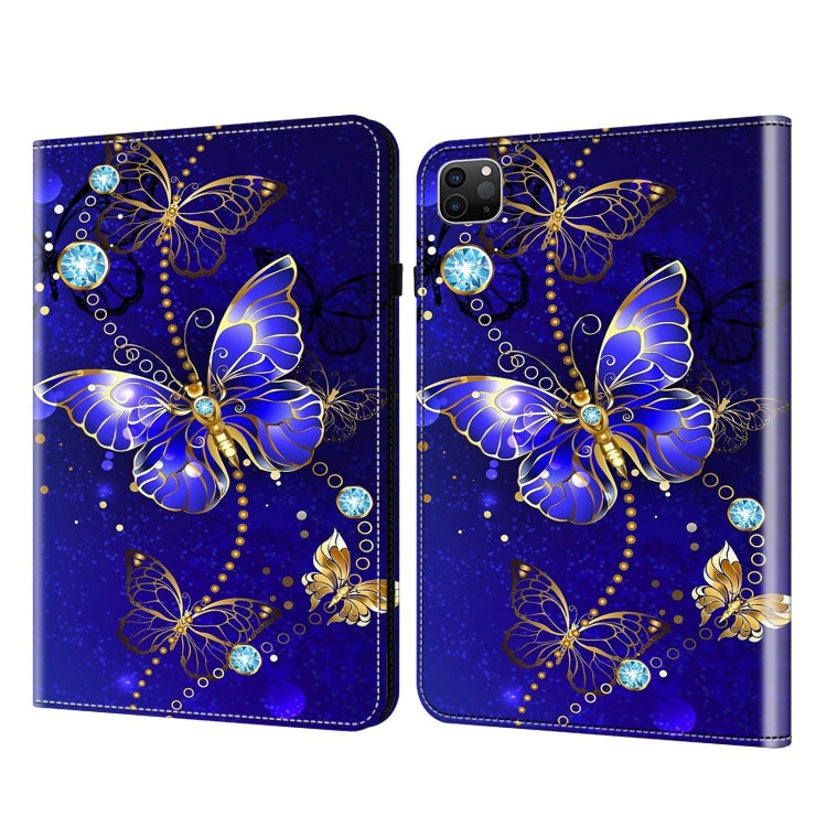 For iPad Air 11 2024 / Pro 11 2022 Crystal Texture Painted Leather Tablet Case(Diamond Butterflies)