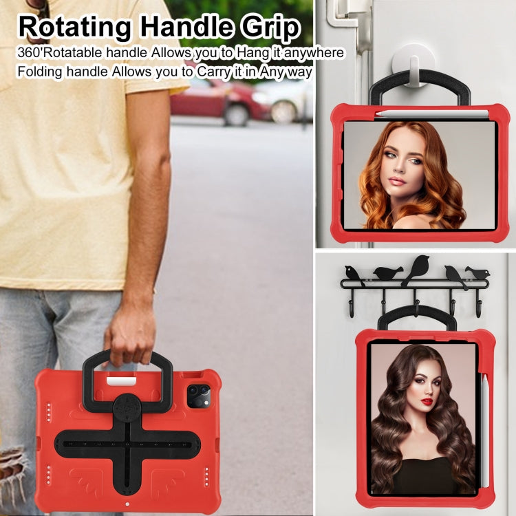 For iPad Air 11 2024 Shield 360 Rotation Handle EVA Shockproof PC Tablet Case(Red Black) - iPad Air 11 2024 Cases by PMC TechLife | Online Shopping South Africa | PMC TechLife | Buy Now Pay Later Mobicred