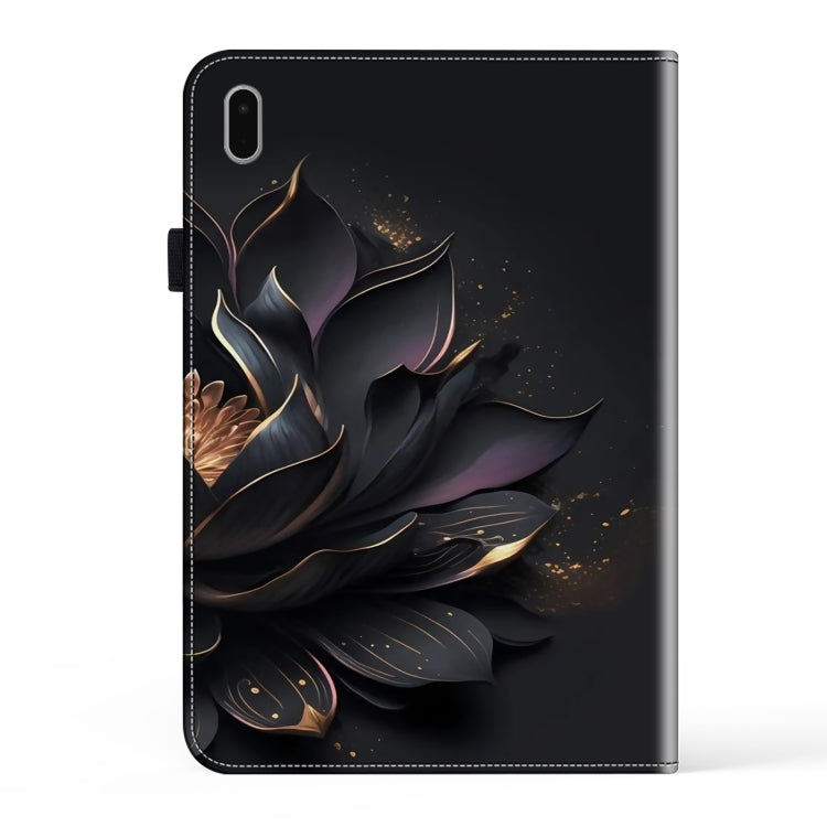 For Samsung Galaxy Tab S9 Crystal Texture Painted Leather Tablet Case(Purple Lotus)
