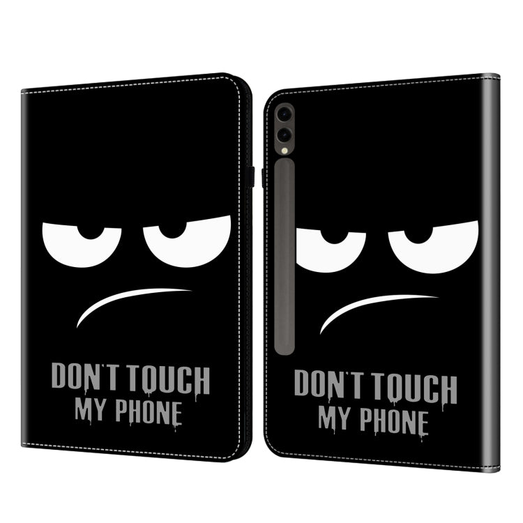 For Samsung Galaxy Tab S7+ / S8+ / S9+ Crystal Texture Painted Leather Tablet Case(Dont Touch My Phone)