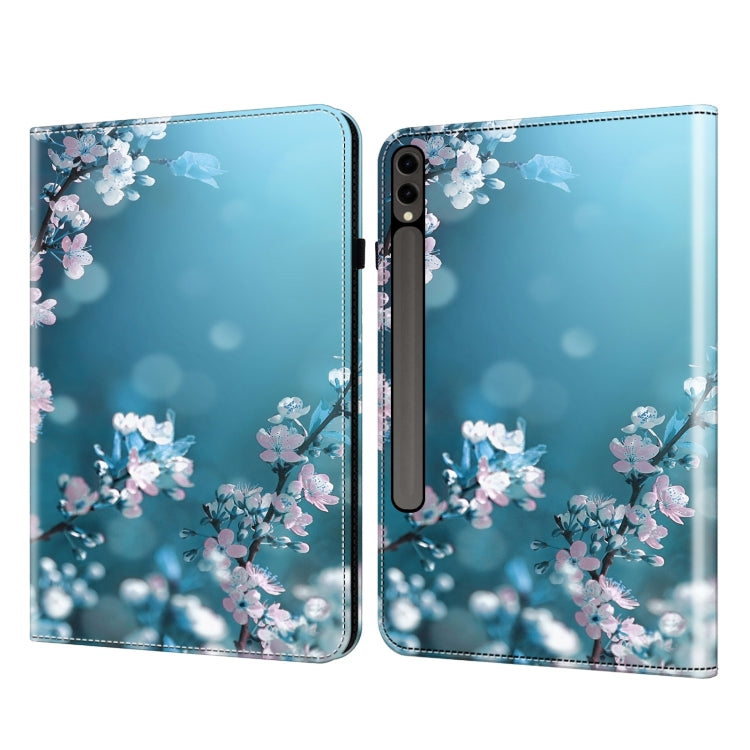 For Samsung Galaxy Tab S7+ / S8+ / S9+ Crystal Texture Painted Leather Tablet Case(Plum Bossom)