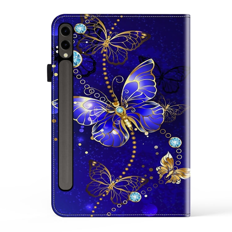 For Samsung Galaxy Tab S7 / S8 / S9 Crystal Texture Painted Leather Tablet Case(Diamond Butterflies)