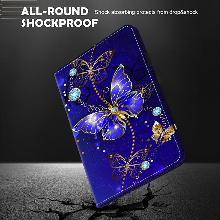 For Samsung Galaxy Tab S7 / S8 / S9 Crystal Texture Painted Leather Tablet Case(Diamond Butterflies)