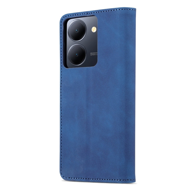 For vivo Y78 5G / Y36 / Y27 5G AZNS Skin Feel Calf Texture Flip Leather Phone Case(Blue)