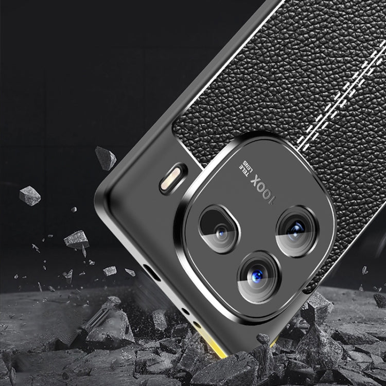 For vivo iQOO 12 Litchi Texture Shockproof TPU Phone Case(Blue) - iQOO 12 Cases by PMC TechLife | Online Shopping South Africa | PMC TechLife | Buy Now Pay Later Mobicred