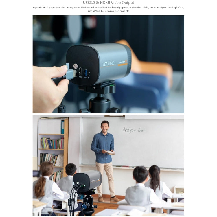 FEELWORLD HV10X Professional Streaming Camera Full HD 1080P 60fps USB 3.0 HDMI(US Plug) - free shipping - PMC Jewellery - Order now!