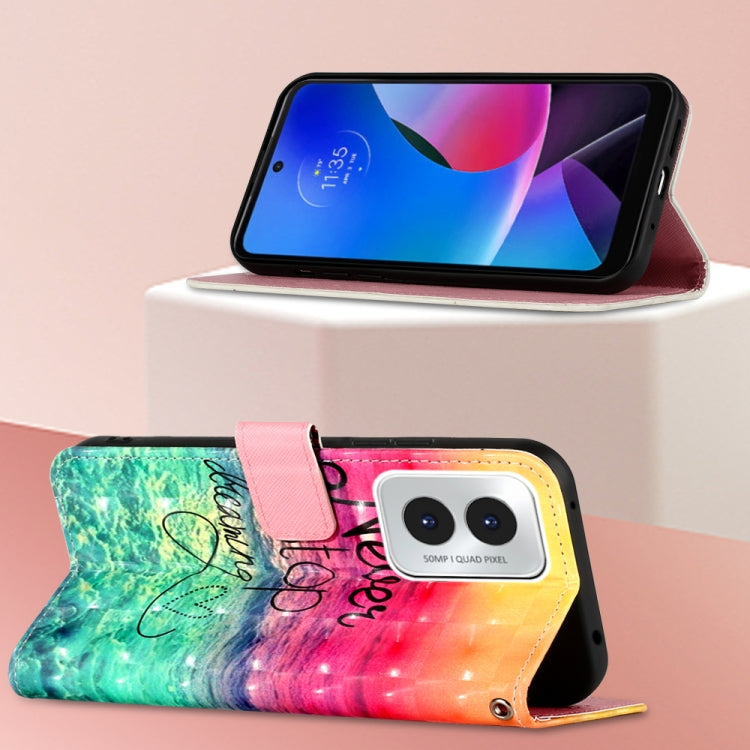 For Motorola Moto G Play 4G 2024 3D Painting Horizontal Flip Leather Phone Case(Chasing Dreams)
