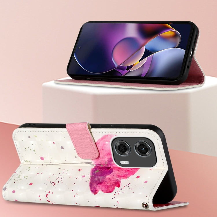 For Motorola Moto G Stylus 5G 2024 3D Painting Horizontal Flip Leather Phone Case(Flower)