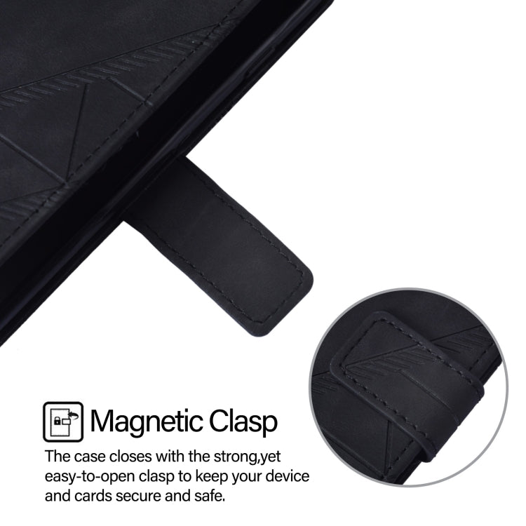 For Huawei Pura 70 Pro Crossbody 3D Embossed Flip Leather Phone Case(Black)
