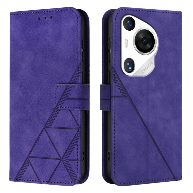 For Huawei Pura 70 Pro Crossbody 3D Embossed Flip Leather Phone Case(Purple)