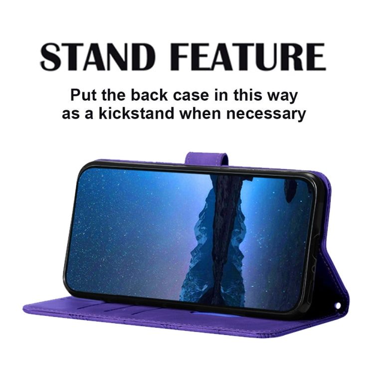 For Huawei Pura 70 Pro Crossbody 3D Embossed Flip Leather Phone Case(Purple)