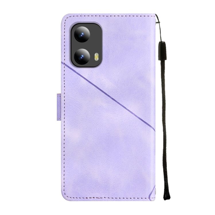 For Motorola Moto G Play 5G 2024 Skin Feel Embossed Leather Phone Case(Light Purple)