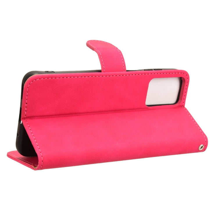 For Motorola Moto G Paly 4G 2024 Skin Feel Magnetic Flip Leather Phone Case(Rose Red)