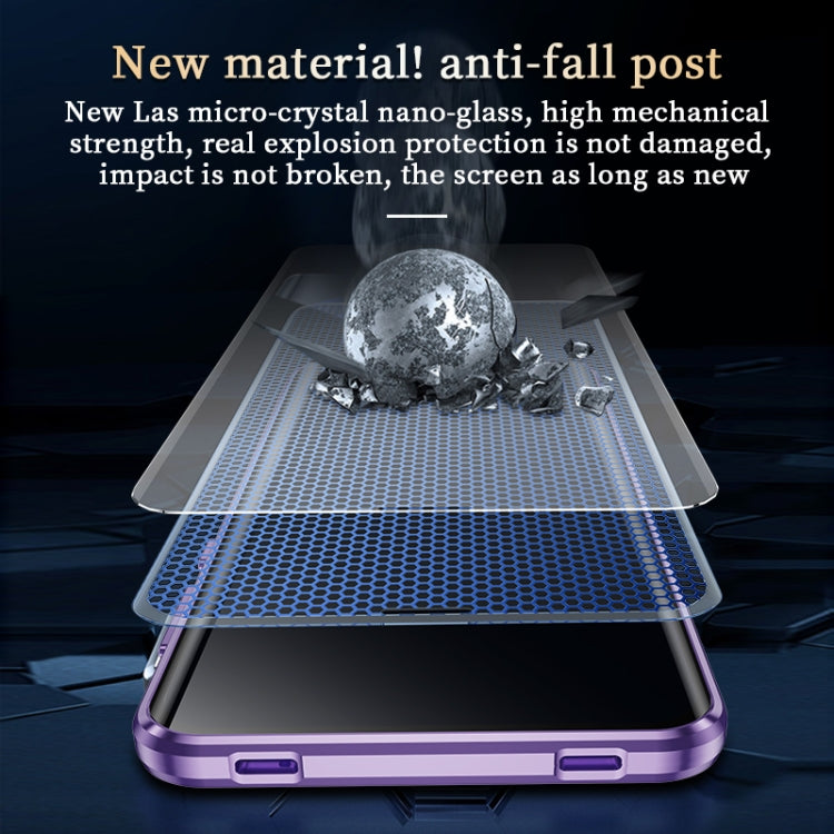 For Huawei Mate 60 Magnetic Double-side HD Tempered Glass Phone Case(Purple)