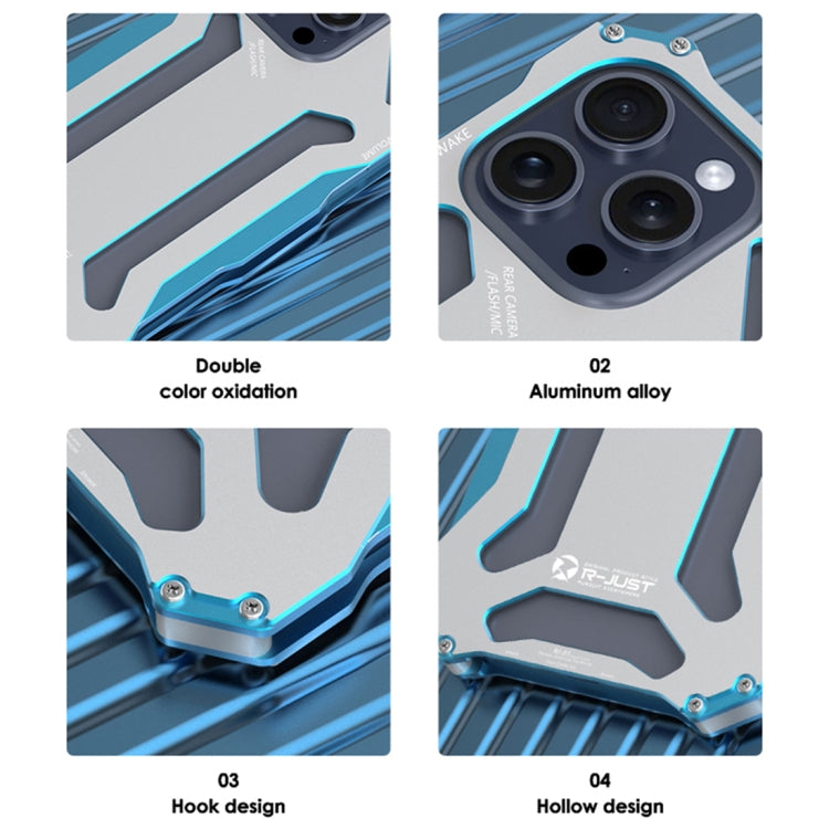 For iPhone 15 Pro Max R-JUST RJ17 Shockproof Armor Metal Phone Case(Blue) - free shipping - PMC Jewellery - Order now!