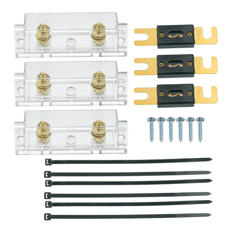 3 in 1 ANL Car Audio Modified Fuse Holder with 200A Fuse, Current:500A