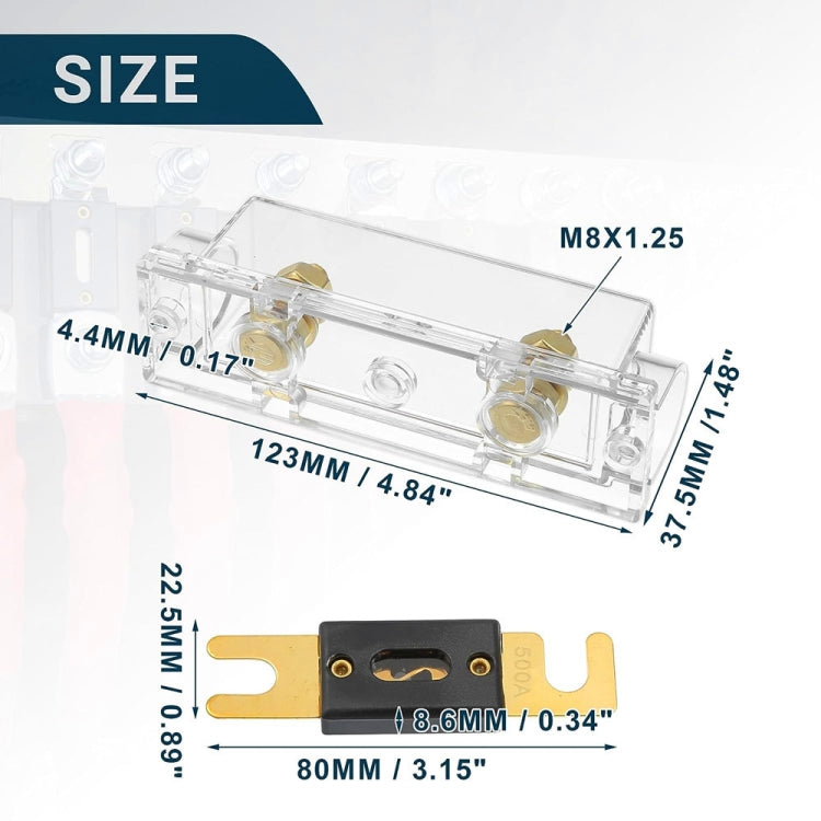 3 in 1 ANL Car Audio Modified Fuse Holder with 200A Fuse, Current:500A