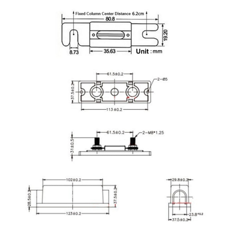 3 in 1 ANL Car Audio Modified Fuse Holder with 200A Fuse, Current:50A