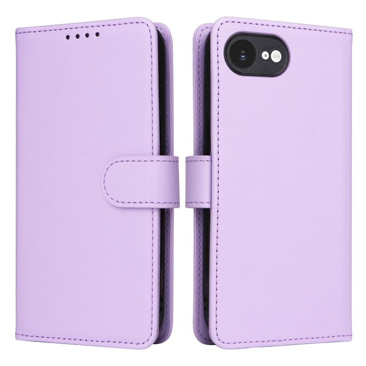 For iPhone 16e BETOPNICE BN-005 2 in 1 Detachable Imitate Genuine Leather Phone Case(Light Purple)