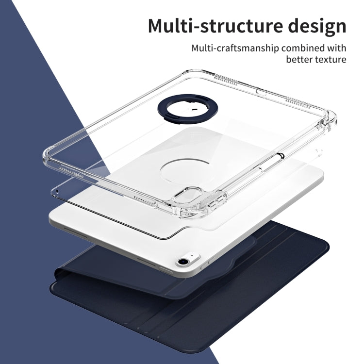 For iPad Air 11 2024 360 Rotation Detachable Clear Acrylic Leather Tablet Case(Dark Blue) - iPad Air 11 2024 Cases by PMC TechLife | Online Shopping South Africa | PMC TechLife | Buy Now Pay Later Mobicred