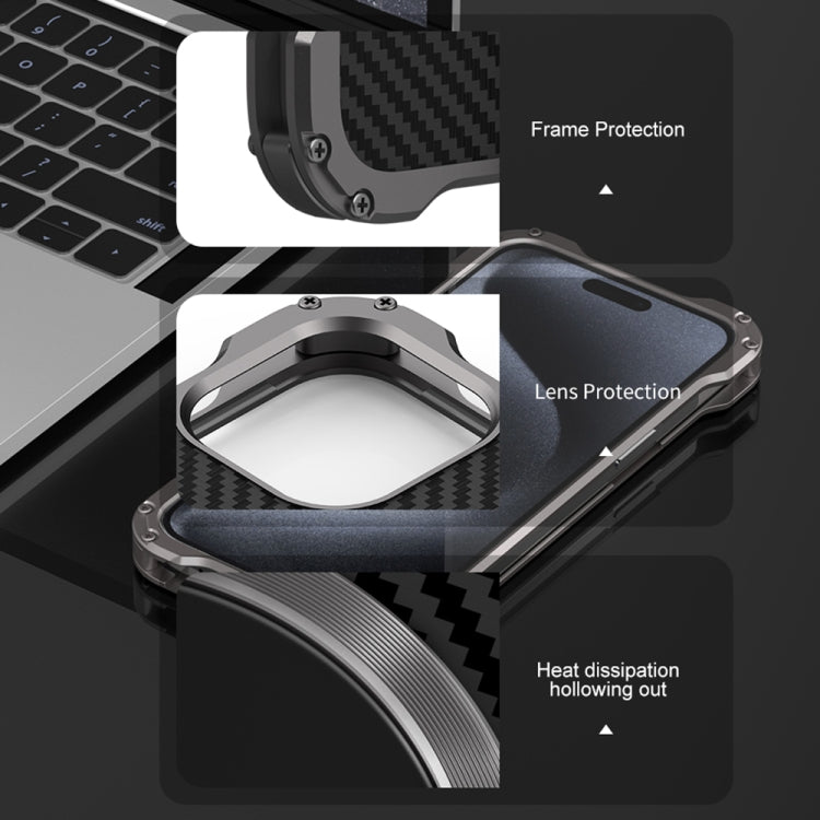 For iPhone 16 Pro R-JUST RJ51 Hollow MagSafe Magnetic Metal Phone Case(Space Grey)