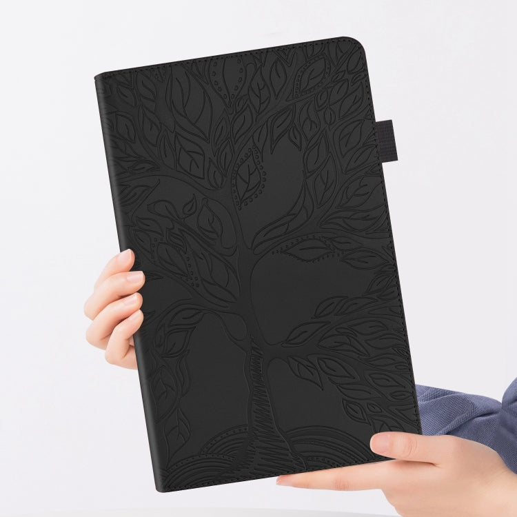 For Honor Pad 9 Tree Life Series Embossed Leather Tablet Case(Black) - Honor by PMC TechLife | Online Shopping South Africa | PMC TechLife | Buy Now Pay Later Mobicred