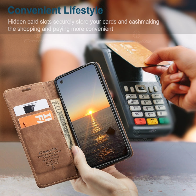 For Samsung Galaxy A21S CaseMe-013 Multifunctional Retro Frosted Horizontal Flip Leather Case with Card Slot & Holder & Wallet(Brown)