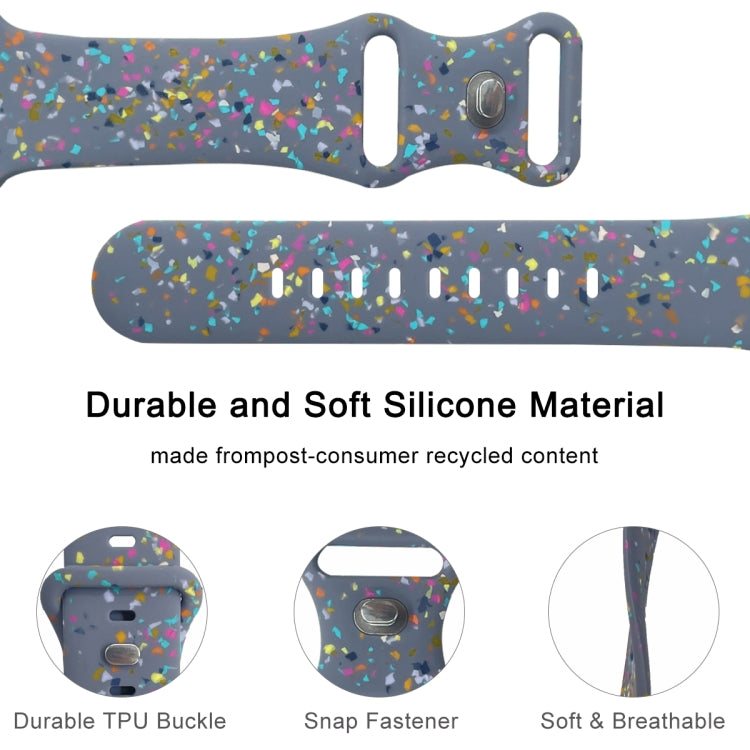 For Apple Watch Serie 9 45mm Floral Silicone Watch Band(Grey)