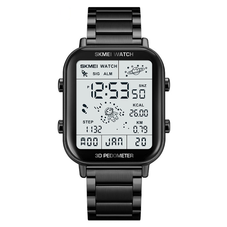 SKMEI 1888 Multifunctional Men 30M Water-resistant Sports Stainless Steel Digital Wrist Watch(Black)