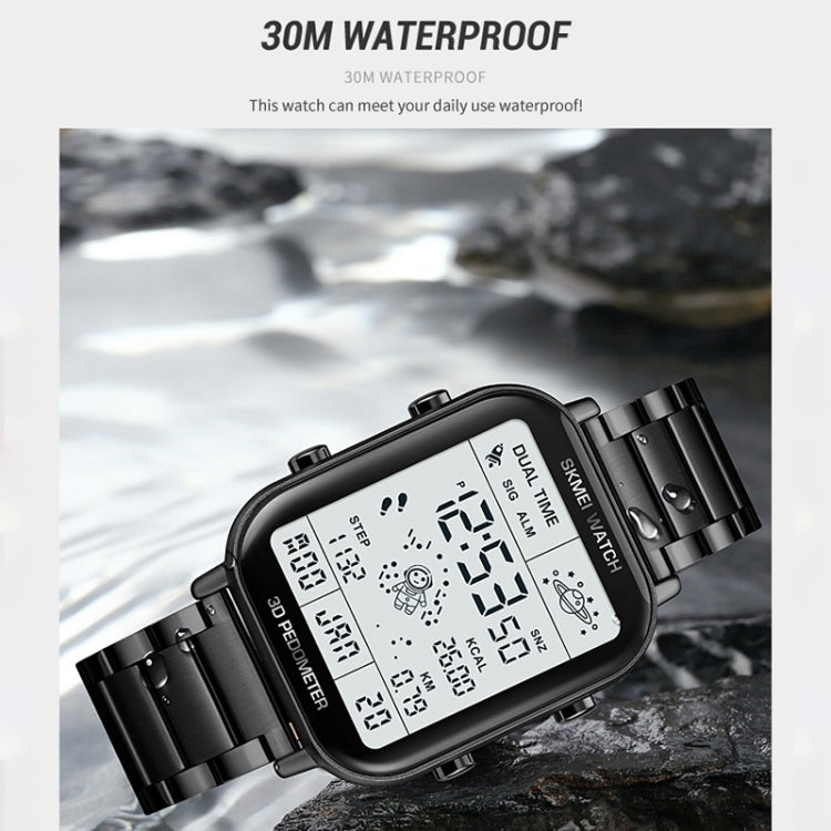 SKMEI 1888 Multifunctional Men 30M Water-resistant Sports Stainless Steel Digital Wrist Watch(Rose Gold)