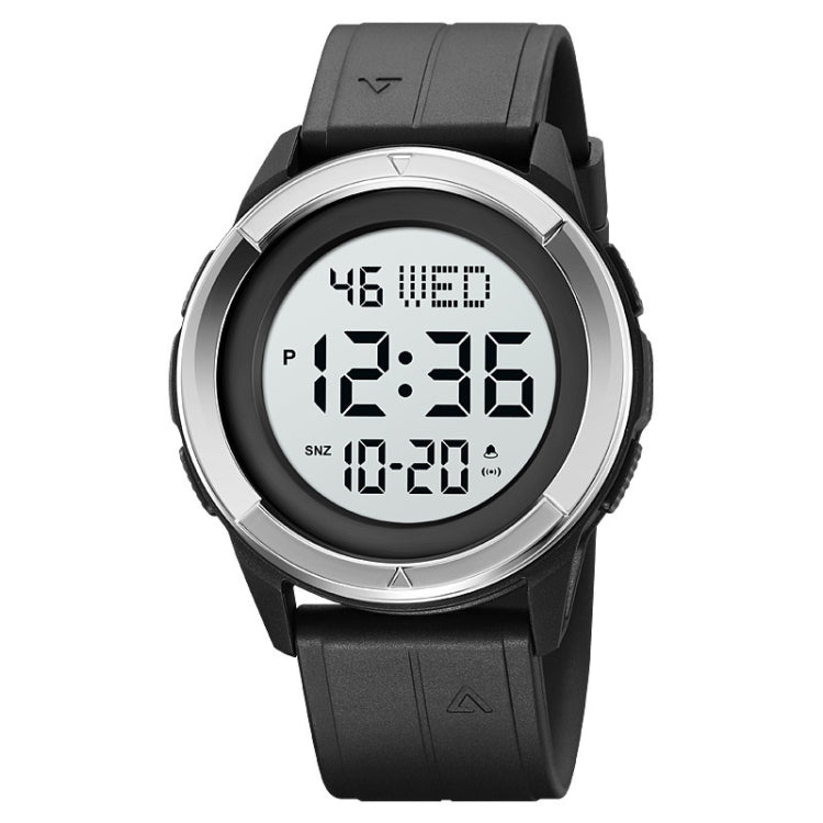 SKMEI 2047 Multifunctional Men 50M Water-resistant Sports Digital Wrist Watch(Silver+White)