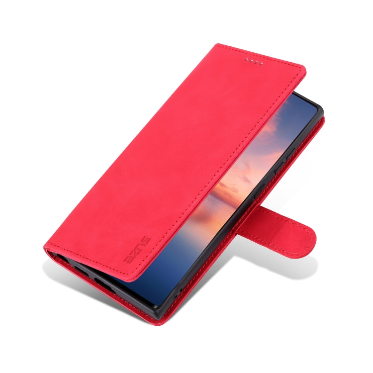 For Samsung Galaxy S24 Ultra 5G AZNS Skin Feel Calf Texture Flip Leather Phone Case(Red)