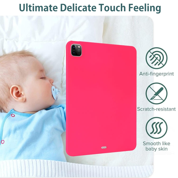 For iPad Air 11 2024 Oil Spray Skin-friendly TPU Tablet Case(Rose Red)