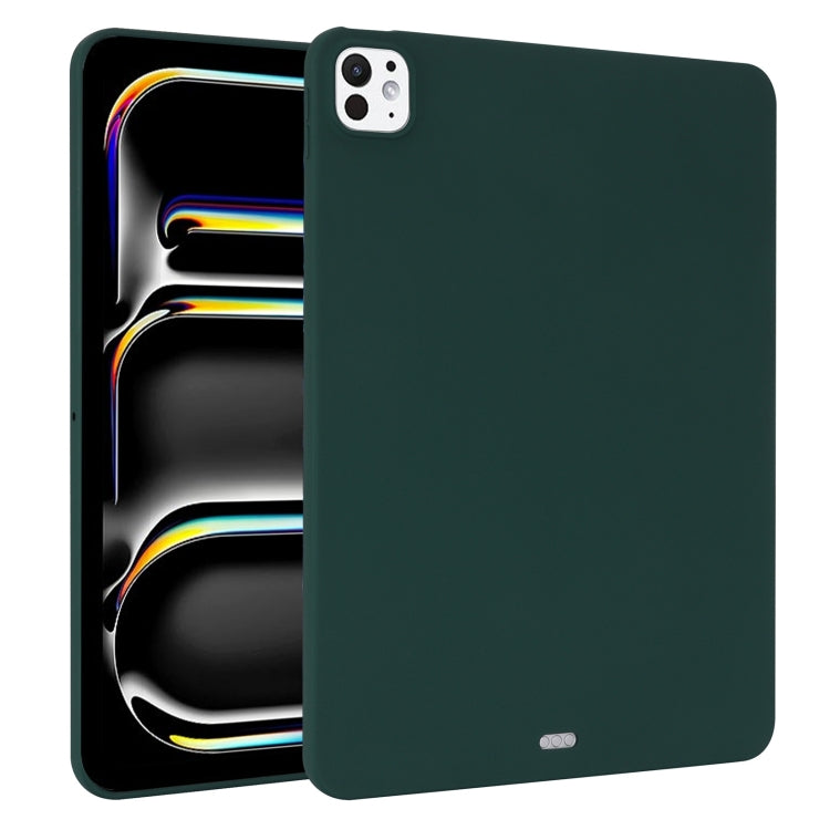 For iPad Pro 11 2024 Oil Spray Skin-friendly TPU Tablet Case(Deep Green)