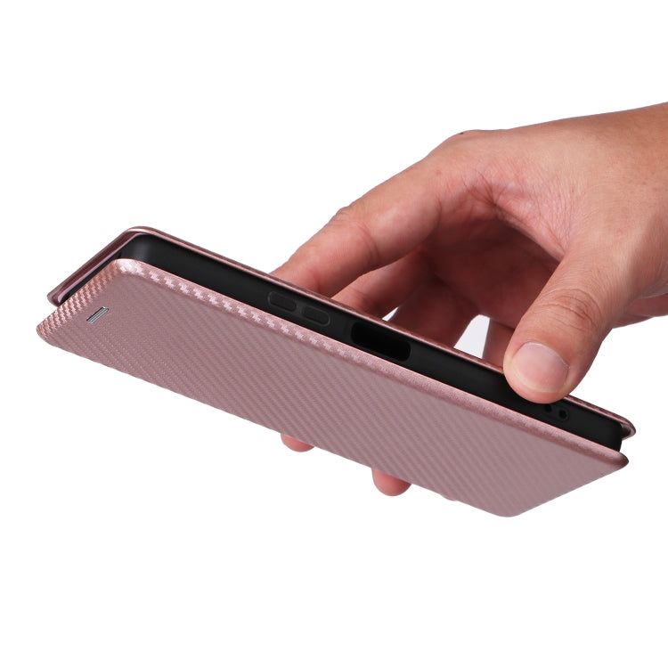 For Sony Xperia 10 VI 2024 Carbon Fiber Texture Flip Leather Phone Case(Pink) - Sony Cases by PMC Jewellery | Online Shopping South Africa | PMC Jewellery | Buy Now Pay Later Mobicred