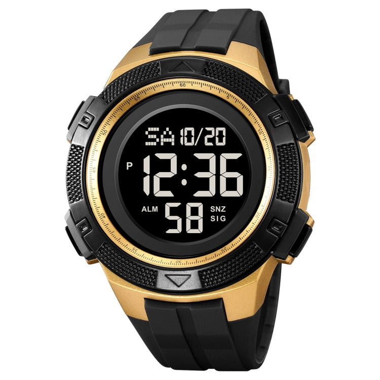 SKMEI 2078 Multifunctional Men 50M Water-resistant Sports Fashion Digital Wrist Watch(Black Gold)