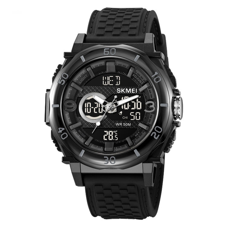 SKMEI 2098 Multifunctional Men 50M Water-resistant Thermometer Dual Display Digital Wrist Watch(Black)