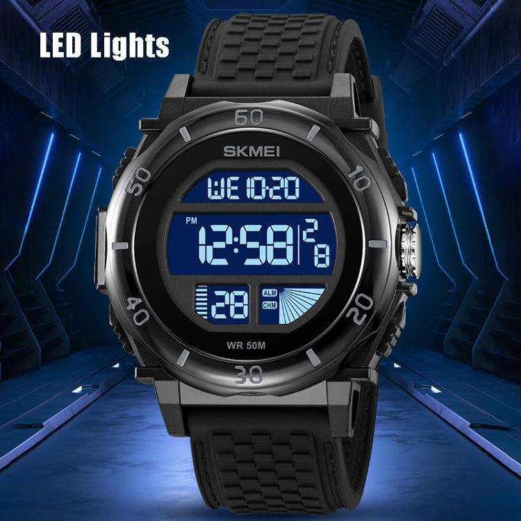 SKMEI 2099 Multifunctional Men Outdoor 50M Water-resistant Luminous Digital Wrist Watch(Black)