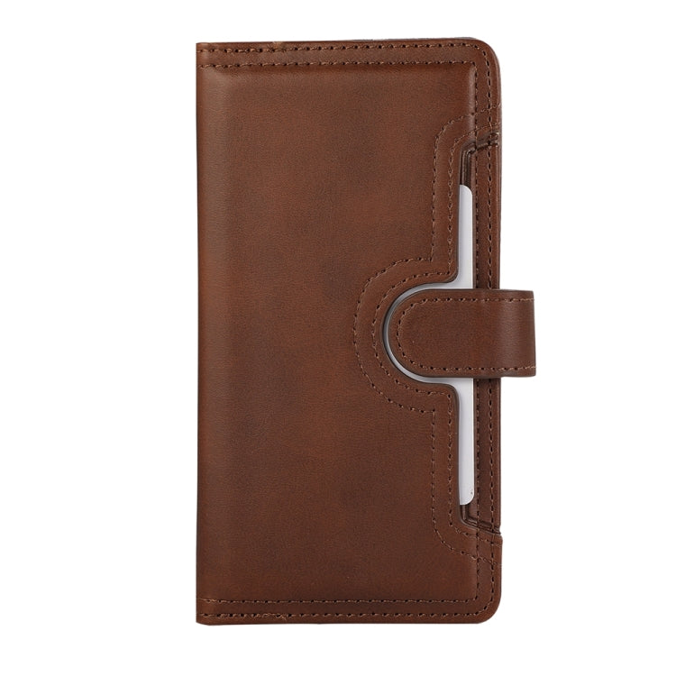 For iPhone 16 Wristband Card Slot Leather Phone Case(Coffee)