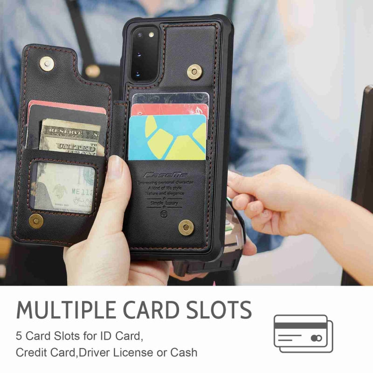 For Samsung Galaxy S20 FE CaseMe C22 Card Slots Holder RFID Anti-theft Phone Case(Black) - free shipping - PMC Jewellery - Order now!