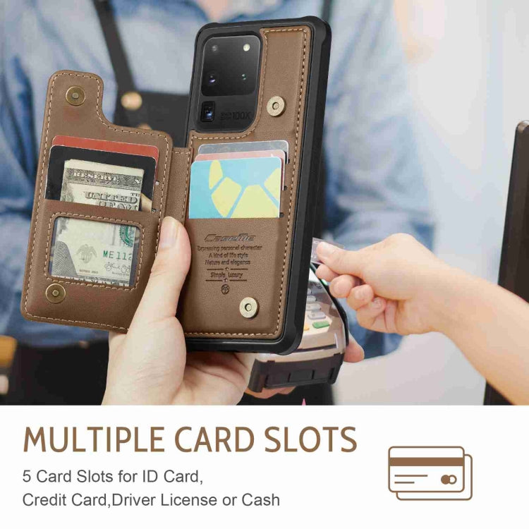 For Samsung Galaxy S20 Ultra CaseMe C22 Card Slots Holder RFID Anti-theft Phone Case(Brown) - free shipping - PMC Jewellery - Order now!