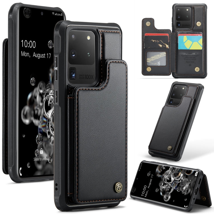 For Samsung Galaxy S20 Ultra CaseMe C22 Card Slots Holder RFID Anti-theft Phone Case(Black)