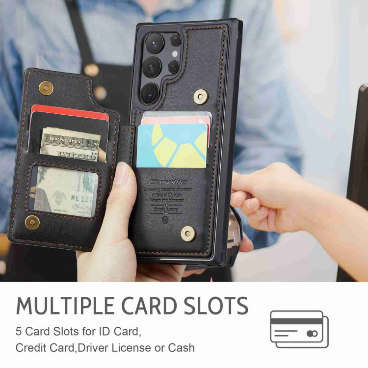 For Samsung Galaxy S22 Ultra 5G CaseMe C22 Card Slots Holder RFID Anti-theft Phone Case(Black) - free shipping - PMC Jewellery - Order now!