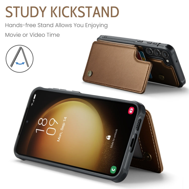 For Samsung Galaxy S23+ 5G CaseMe C22 Card Slots Holder RFID Anti-theft Phone Case(Brown)