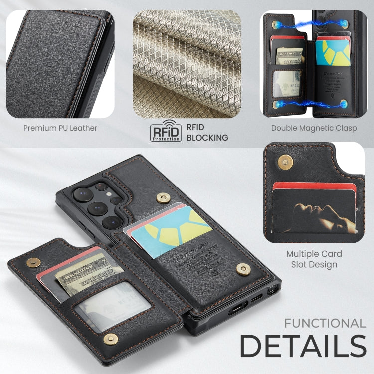 For Samsung Galaxy S23 Ultra 5G CaseMe C22 Card Slots Holder RFID Anti-theft Phone Case(Black)