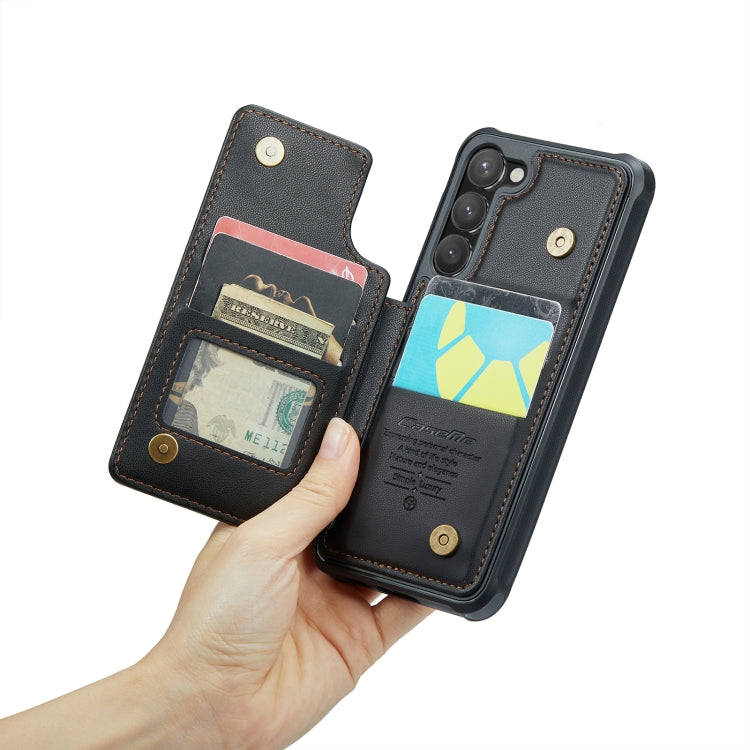 For Samsung Galaxy S23 5G CaseMe C22 Card Slots Holder RFID Anti-theft Phone Case(Black)