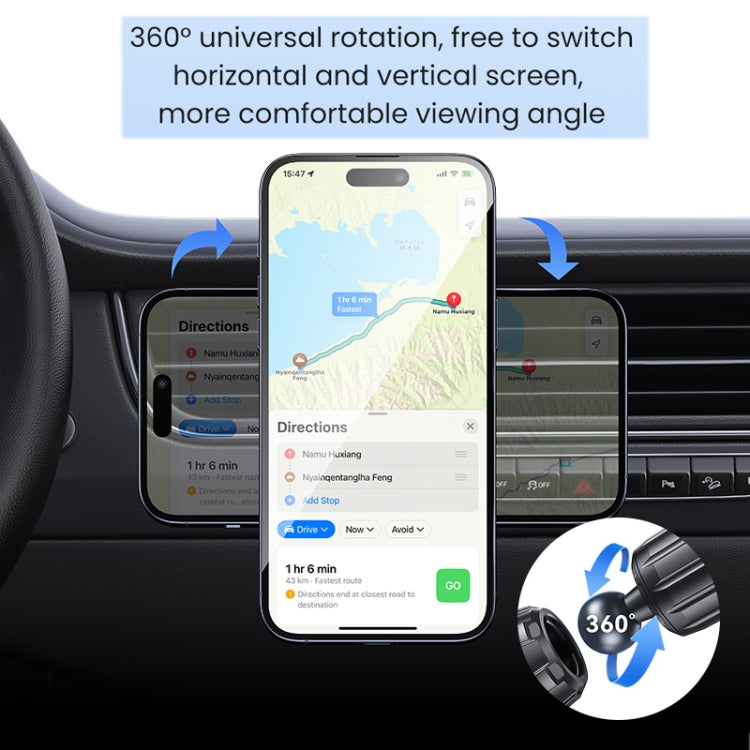 USAMS US-ZJ075 Magnetic Car Air Vent Phone Holder(Black)