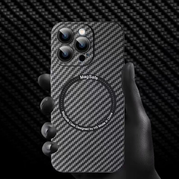 For iPhone 11 MagSafe Magnetic PC Carbon Fiber Phone Case with Lens Film(Black) - iPhone 11 Cases by PMC TechLife | Online Shopping South Africa | PMC TechLife
