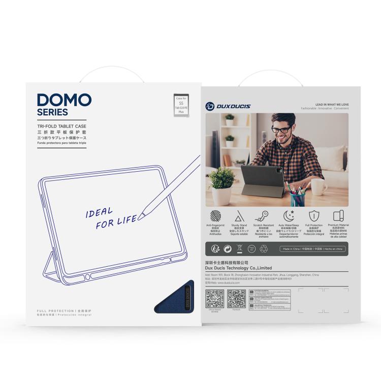 For Samsung Galaxy Tab S10 FE+ DUX DUCIS Domo Series Magnetic Flip Leather Tablet Case(Blue) - free shipping - PMC Jewellery - Order now!